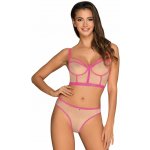 Obsessive Nudelia Top a kalhotky s růžovým lemem – Zbozi.Blesk.cz