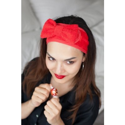 MaryBerry Wellness čelenka červená s mašlí – Zboží Dáma