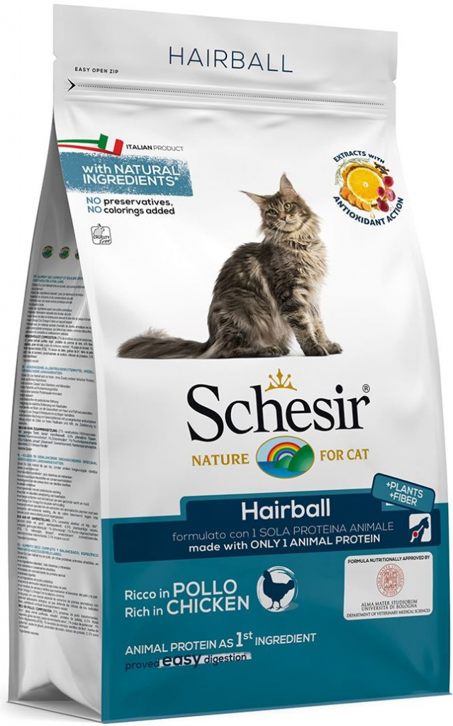 Schesir Cat Hairball kuře a rýže 1,5 kg