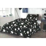 XHOUSE Mikroplyš povlečení Hvezdy černé 140x200 70x90 – Zbozi.Blesk.cz