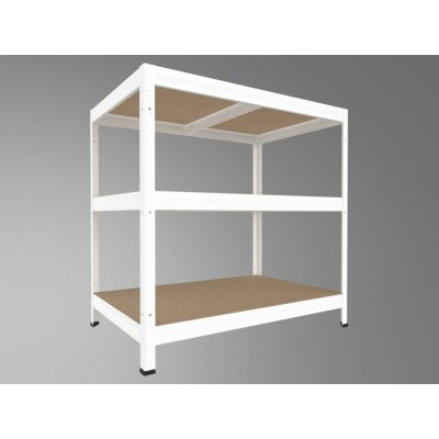 Biedrax Regál do domácnosti 60 x 90 x 120 cm, bílý, 3 police MDF, nosnost 200 kg na polici – Sleviste.cz