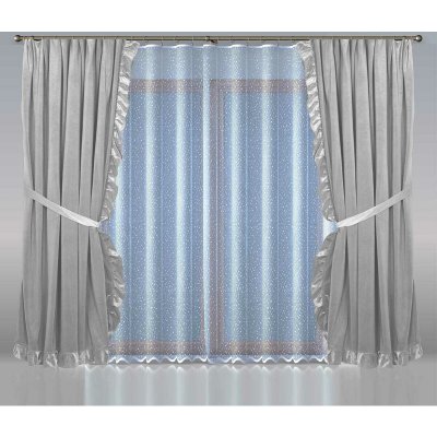 Závěs, Bonadea komplet 3 ks, světle šedá, 150 x 250 cm 250 cm – Hledejceny.cz