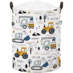 SIPO Koš uzavíratelný bavlna Mini Trucks bílý 43 L – Hledejceny.cz