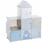 Atmosphera for kids Skříň se zásuvkami regál knihovna police na drobnosti 94,5x32x109 cm modrá barva – Zboží Dáma