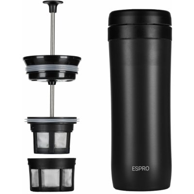 Espro French press kávovar TRAVEL PRESS P1 350 ml, černá, nerezová ocel – Zboží Mobilmania