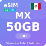 Mexiko Mobilní Internet - eSIM 50GB 30 dní datová SIM karta – Hledejceny.cz