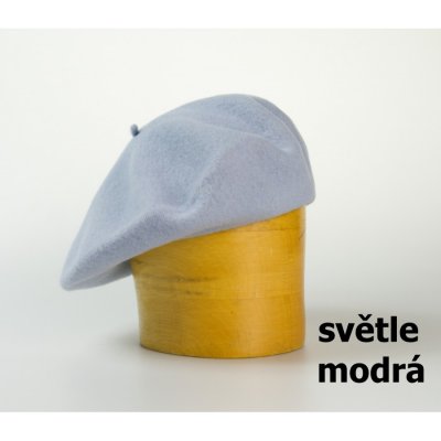 Vlněný baret jednobarevný 115´ světle modrá – Hledejceny.cz