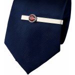 Amparo Miranda spona na kravatu Crystal KS608 stříbrná červená – Zboží Dáma