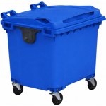Plastik Gogic Plastový kontejner 1 100 l modrý ploché víko – Zboží Mobilmania