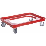 PK Group Vozík pod přepravky 2 otočná + 2 kolečka s brzdou 75 mm polyuretan Barvy: Červená – Zboží Mobilmania
