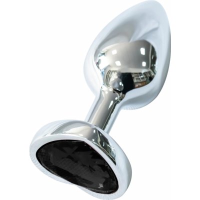 Sunfo kovový anální kolík srdcový s černým kamenem stříbrný – Hledejceny.cz