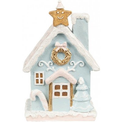 Modrá svítící perníková chaloupka Gingerbread House - 9*8*15 cm - Clayre & Eef – Hledejceny.cz