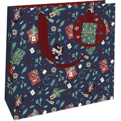 Nekupto Dárková papírová taška luxusní modrá 18 x 16 cm Vánoční dárky – Zboží Dáma
