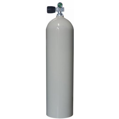 MES Láhev Hliníková tlaková 11,1L 200 Bar bílá Láhev vč. monoventilu O2 – Zboží Mobilmania