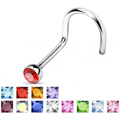 Šperky eshop piercing do nosu se zahnutým koncem se zirkonem E2.19 medová T – Sleviste.cz
