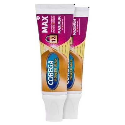 Corega Power Max Fixing + Comfort Duo fixační krém pro pevné a komfortní nošení zubní náhrady unisex Fixační gel pro zubní náhradu 2 x 40 g – Zbozi.Blesk.cz