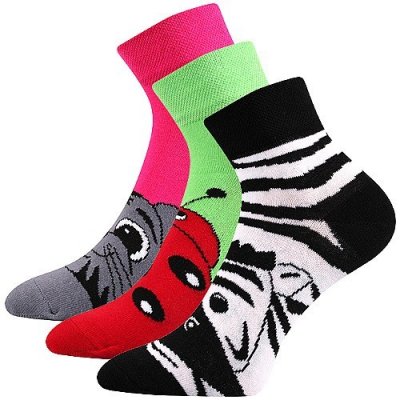 Boma JITULKA originální barevné ponožky černá / magenta / zelená