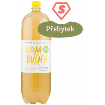 Country Life Kombucha bancha s příchutí citron bio 2 l