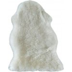 Dekorační kožešina, pravá ovčí kůže, 80 × 50 cm, bílá FA11001301SWI
