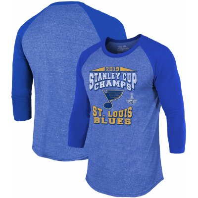 Majestic pánské tričko St. Louis Blues 2019 Stanley Cup Champions The City Never Sleeps Raglan tri-Blend