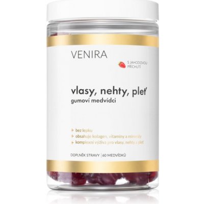 Venira Vlasy, nehty, pleť gumoví medvídci pro krásné vlasy, pleť a nehty příchuť Strawberry 60 cps