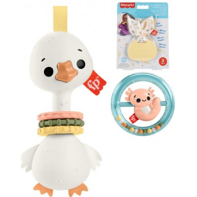 FISHER PRICE Baby kousátko / chrastítko zvířátko 3 druhy pro miminko – Hledejceny.cz