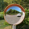 Auto zrcátko zahrada-XL Venkovní konvexní dopravní zrcadlo oranžové Ø30 cm polykarbonát