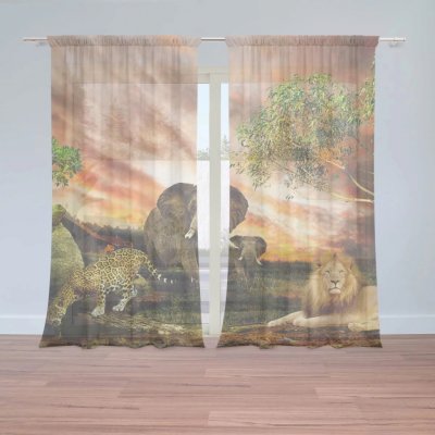 Záclony Zvířata ze Sahary: 2 ks - 150x250 cm - Sablio – Hledejceny.cz