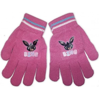 E plus M · Dětské / dívčí pletené prstové rukavice Zajíček Bing - růžové – Zboží Mobilmania