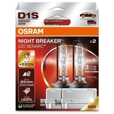 Xenonová výbojka D1S Osram Xenarc Night Breaker Laser +220% 12V/24V 35W, 2ks – Zboží Mobilmania