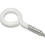 Oko s vrutem, 30x14x3,4mm, bílý lak – Sleviste.cz