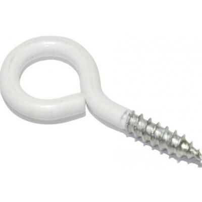Oko s vrutem, 30x14x3,4mm, bílý lak – Sleviste.cz