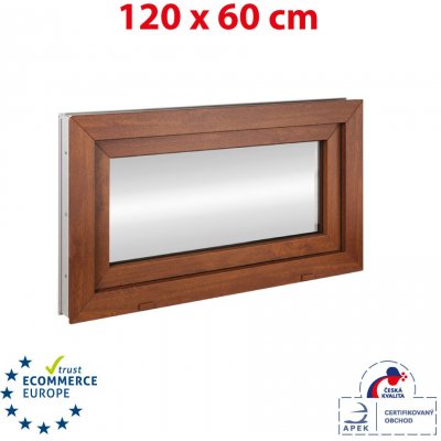 Okna Hned Plastové okno 120x60 cm zlatý dub/bílá sklopné – Zbozi.Blesk.cz