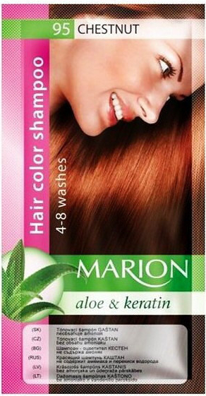 Marion Hair Color Shampoo 95 Chestnut barevný tónovací šampon kaštanová 40 ml
