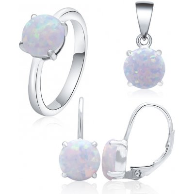 Olivie stříbrná sada Sněhobílý opál 4858 – Zboží Dáma Olivie stříbrná sada Sněhobílý opál 4858 – Zboží Dáma