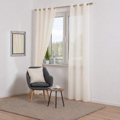 Dekorační záclona s kroužky SOFIA smetanová 140x260 cm (cena za 1 kus) MyBestHome – Hledejceny.cz