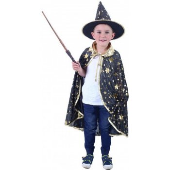 plášť černý s kloboukem čaroděj/ Halloween