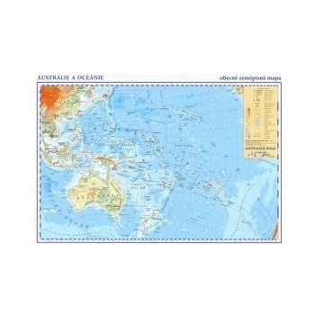 Austrálie a Oceánie - příruční obecně zeměpisná mapa