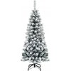 Vánoční stromek Costway Umělý vánoční stromek CM22871 135 cm zasněžený skládací borovice s prémiovými PVC jehlami N