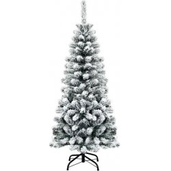 Costway Umělý vánoční stromek CM22871 135 cm zasněžený skládací borovice s prémiovými PVC jehlami N