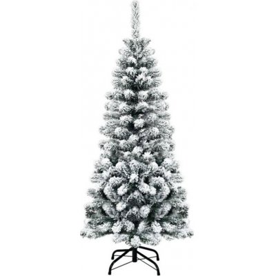 Costway Umělý vánoční stromek CM22871 135 cm zasněžený skládací borovice s prémiovými PVC jehlami N – Zboží Mobilmania