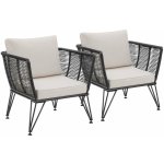 tectake 405463 2dílná sada zahradních křesel antracit – Zboží Dáma