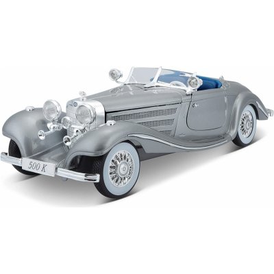 Maisto Mercedes-Benz 500 K Typ Specialroadster 1936 šedá metalíza 1:18 – Zboží Dáma