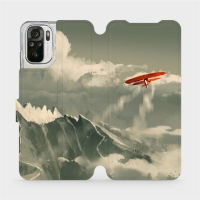 Pouzdro Mobiwear Flipové Xiaomi Redmi Note 10S - MA03P Oranžové letadlo v horách