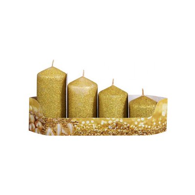 Nohel Garden Svíčky adventní STUPŇOVITÉ glitrované d5x6/7,5/9/10,5cm 4ks – Hledejceny.cz