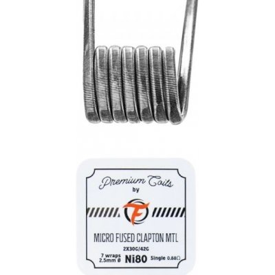 Fumytech předmotané spirálky Micro Fused Clapton MTL Ni80 30*2+42GA 0.88ohm 10ks – Hledejceny.cz