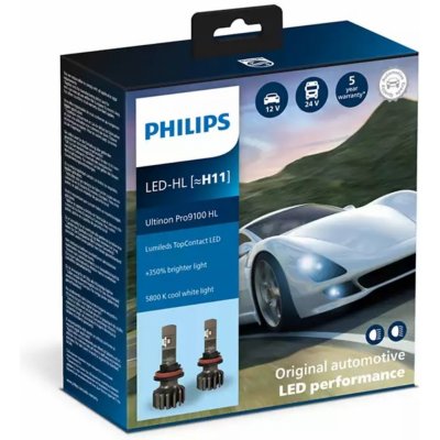 Philips Ultinon Pro9100 HL H11-LED PGJ19-2 12/24V 13,2W 11362U91X2 2 ks – Zboží Mobilmania