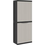 Omaxi Zahradní úložná skříň šedá a černá 65 x 37 x 165 cm PP 889029 – Zboží Mobilmania