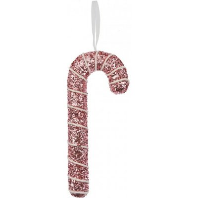 Clayre & Eef Růžová třpytivá vánoční ozdoba cukrová hůlka - 7*2*17 cm – Hledejceny.cz