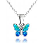 Minet Třpytivý stříbrný motýlek s modrým opálem JMAD0040AN38 – Hledejceny.cz